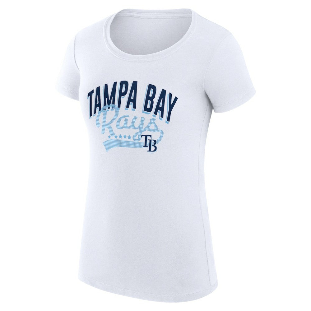 White Tampa Bay Rays G-III 4Her by Carl Banks Women's Super-Slim Fit Lightweight Filigree Team T-Shirt