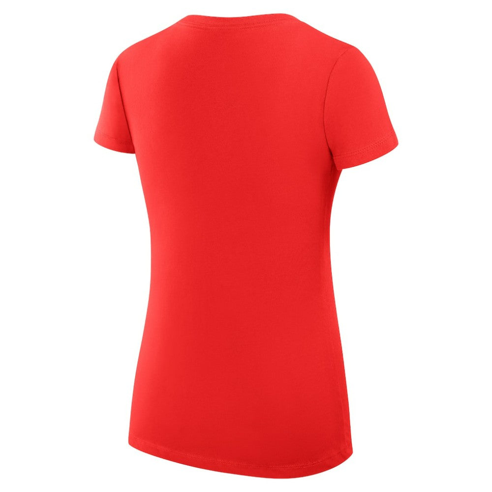 Red Cleveland Guardians G-III 4Her by Carl Banks Women's Super-Slim Fit Lightweight Filigree Team V-Neck T-Shirt