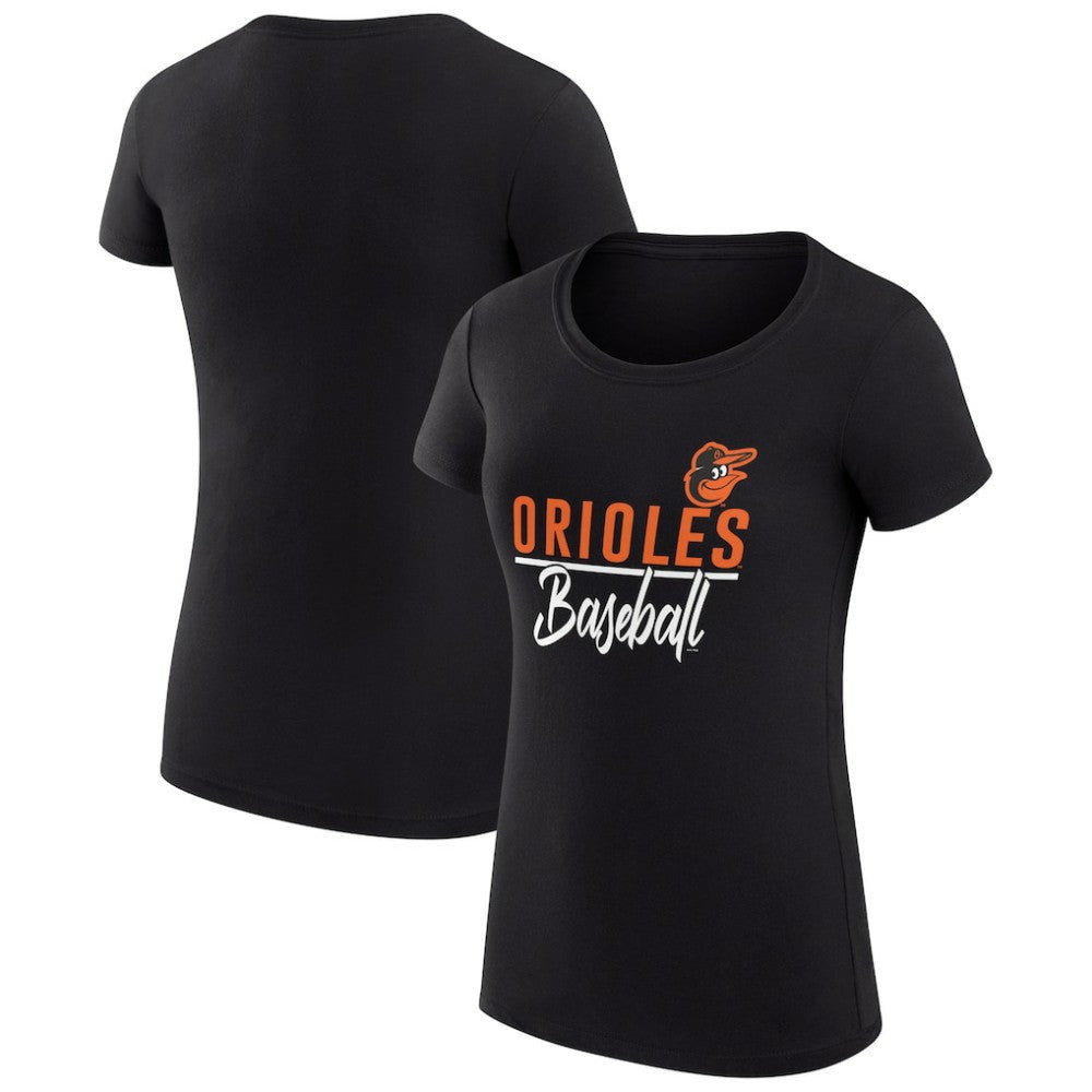 Black Baltimore Orioles G-III 4Her by Carl Banks Women's Super-Slim Fit Lightweight Team Graphic T-Shirt