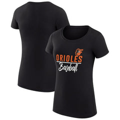 Black Baltimore Orioles G-III 4Her by Carl Banks Women's Super-Slim Fit Lightweight Team Graphic T-Shirt