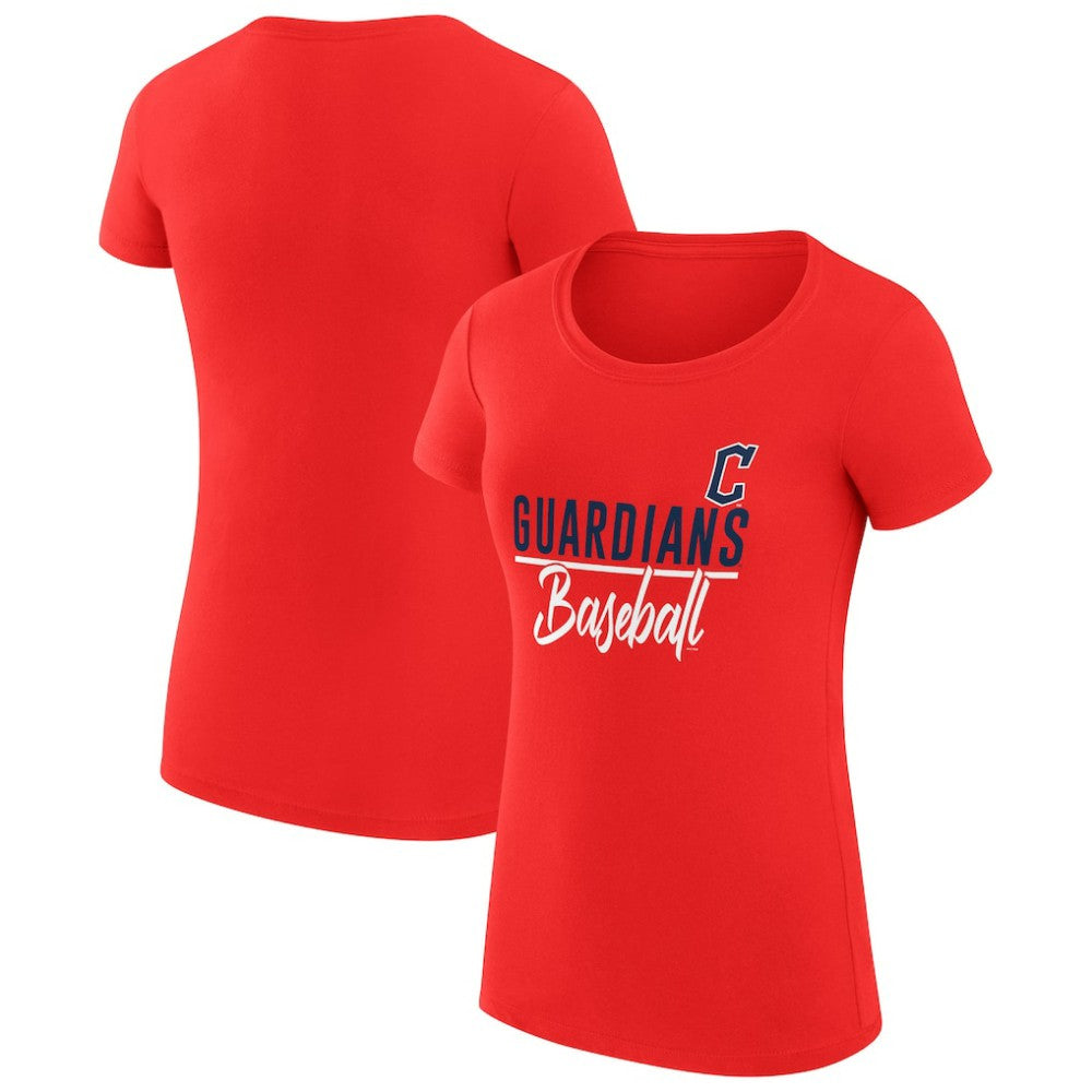 Red Cleveland Guardians G-III 4Her by Carl Banks Women's Super-Slim Fit Lightweight Team Graphic T-Shirt