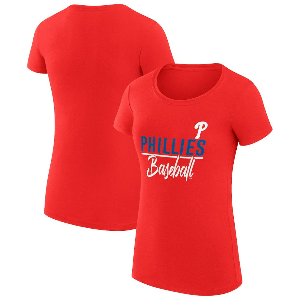 Red Philadelphia Phillies G-III 4Her by Carl Banks Women's Super-Slim Fit Lightweight Team Graphic T-Shirt