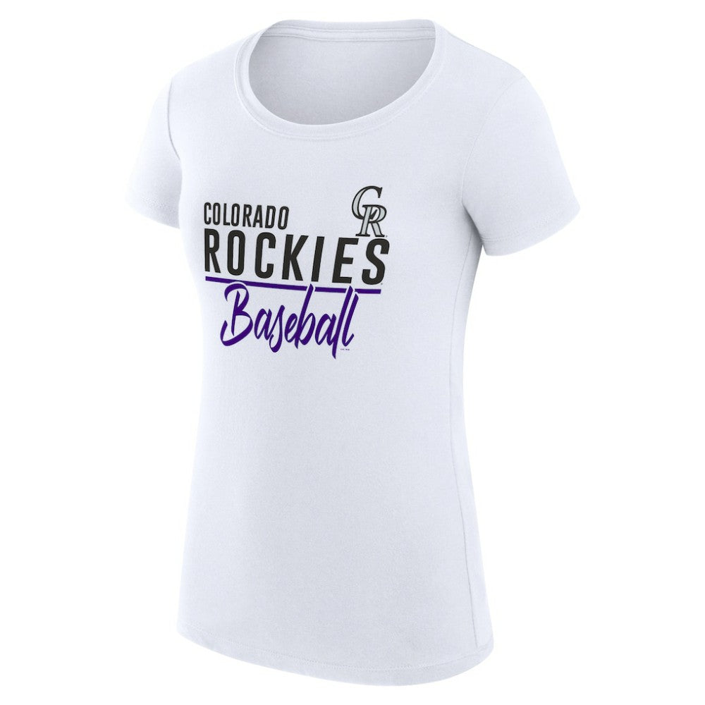 White Colorado Rockies G-III 4Her by Carl Banks Women's Super-Slim Fit Lightweight Team Graphic T-Shirt