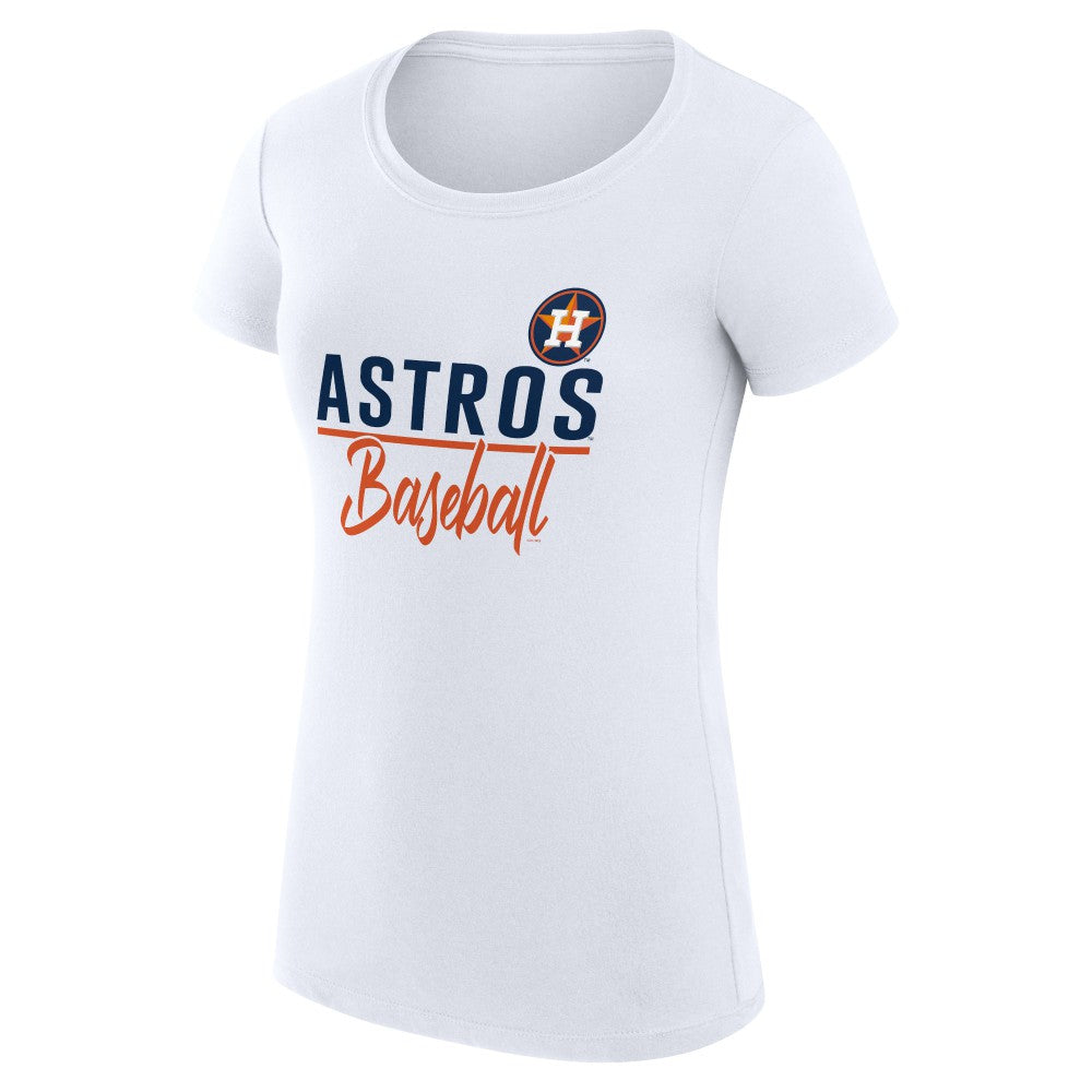 White Houston Astros G-III 4Her by Carl Banks Women's Super-Slim Fit Lightweight Team Graphic T-Shirt