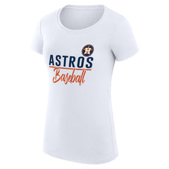 White Houston Astros G-III 4Her by Carl Banks Women's Super-Slim Fit Lightweight Team Graphic T-Shirt