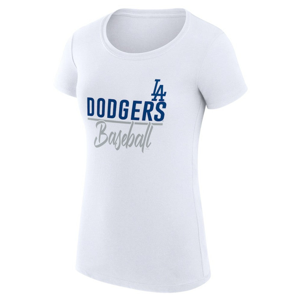 White Los Angeles Dodgers G-III 4Her by Carl Banks Women's Super-Slim Fit Lightweight Team Graphic T-Shirt