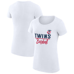 White Minnesota Twins G-III 4Her by Carl Banks Women's Super-Slim Fit Lightweight Team Graphic T-Shirt