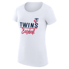 White Minnesota Twins G-III 4Her by Carl Banks Women's Super-Slim Fit Lightweight Team Graphic T-Shirt