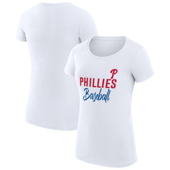 White Philadelphia Phillies G-III 4Her by Carl Banks Women's Super-Slim Fit Lightweight Team Graphic T-Shirt