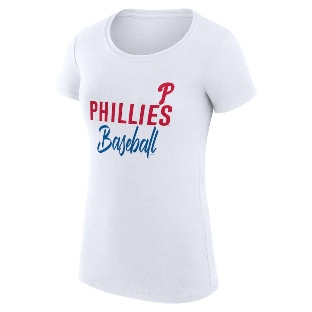 White Philadelphia Phillies G-III 4Her by Carl Banks Women's Super-Slim Fit Lightweight Team Graphic T-Shirt