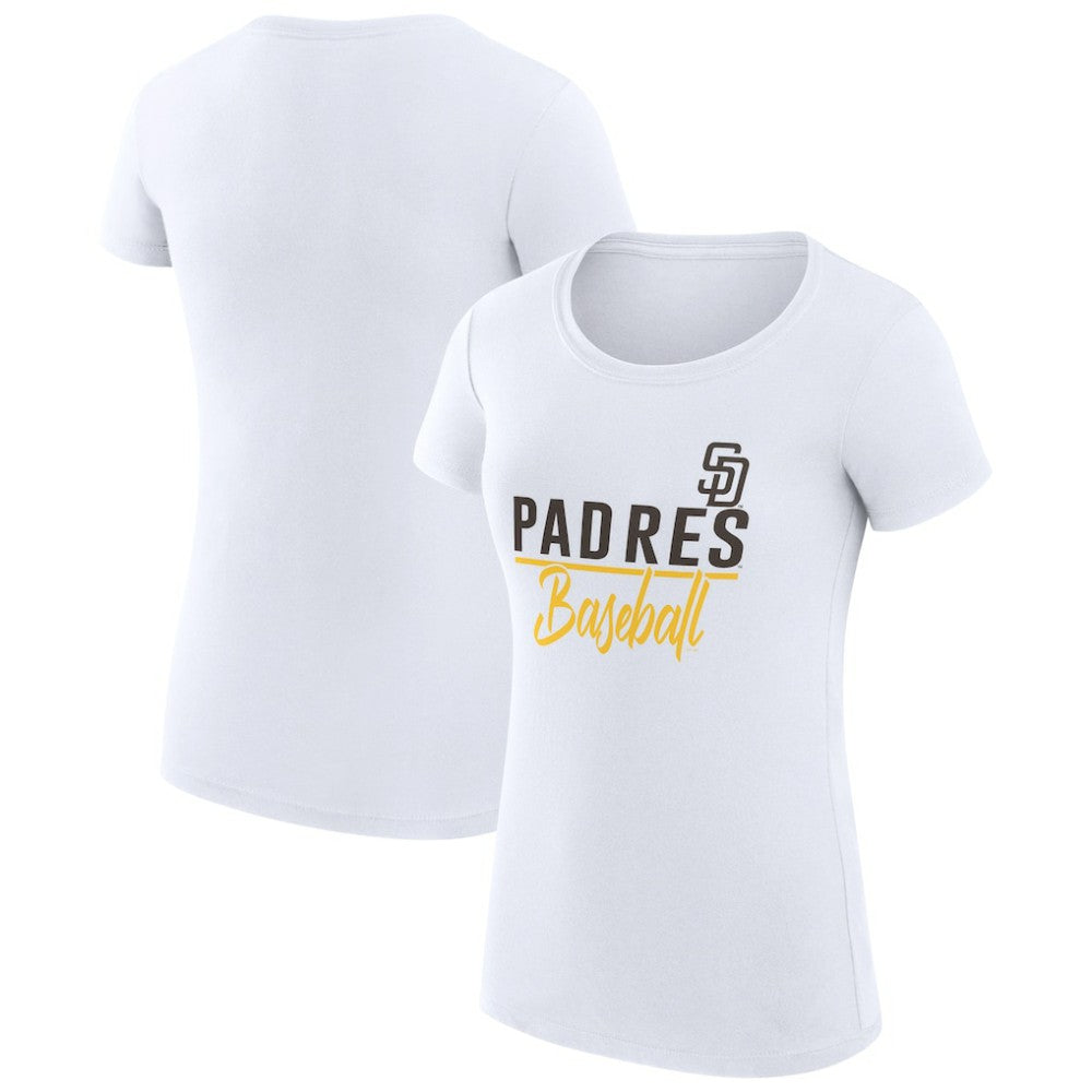 White San Diego Padres G-III 4Her by Carl Banks Women's Super-Slim Fit Lightweight Team Graphic T-Shirt