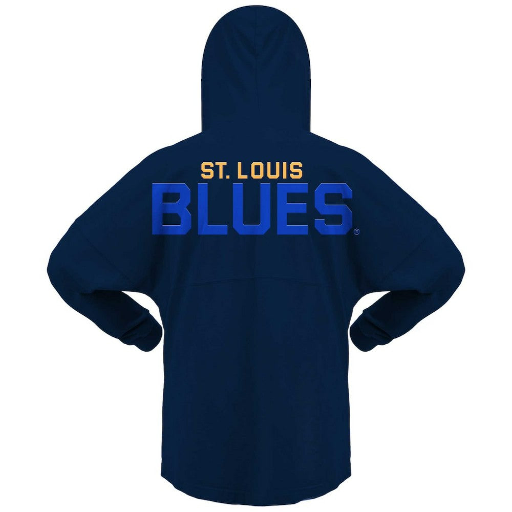 NHL St. Louis Blues Fanatics Women's Jersey Lace-Up V-Neck Long Sleeve Hoodie T-Shirt