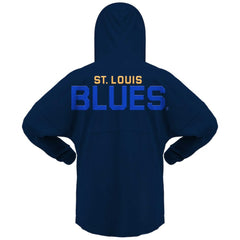 NHL St. Louis Blues Fanatics Women's Jersey Lace-Up V-Neck Long Sleeve Hoodie T-Shirt