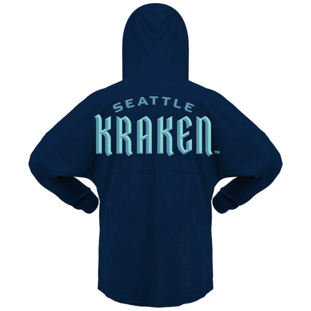 NHL Seattle Kraken Fanatics Women's Jersey Lace-Up V-Neck Long Sleeve Hoodie T-Shirt