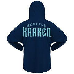 NHL Seattle Kraken Fanatics Women's Jersey Lace-Up V-Neck Long Sleeve Hoodie T-Shirt