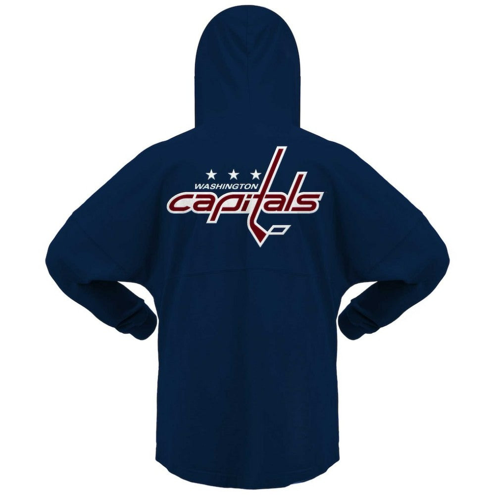 NHL Washington Capitals Fanatics Women's Jersey Lace-Up V-Neck Long Sleeve Hoodie T-Shirt