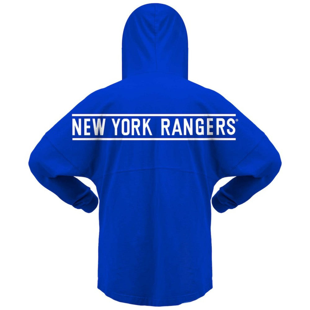 NHL New York Rangers Fanatics Women's Jersey Lace-Up V-Neck Long Sleeve Hoodie T-Shirt