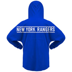 NHL New York Rangers Fanatics Women's Jersey Lace-Up V-Neck Long Sleeve Hoodie T-Shirt