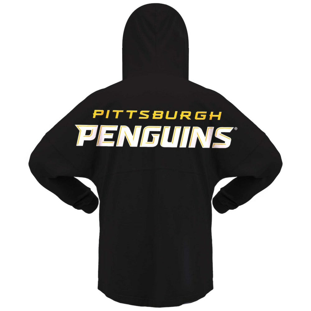 NHL Pittsburgh Penguins Fanatics Women's Jersey Lace-Up V-Neck Long Sleeve Hoodie T-Shirt