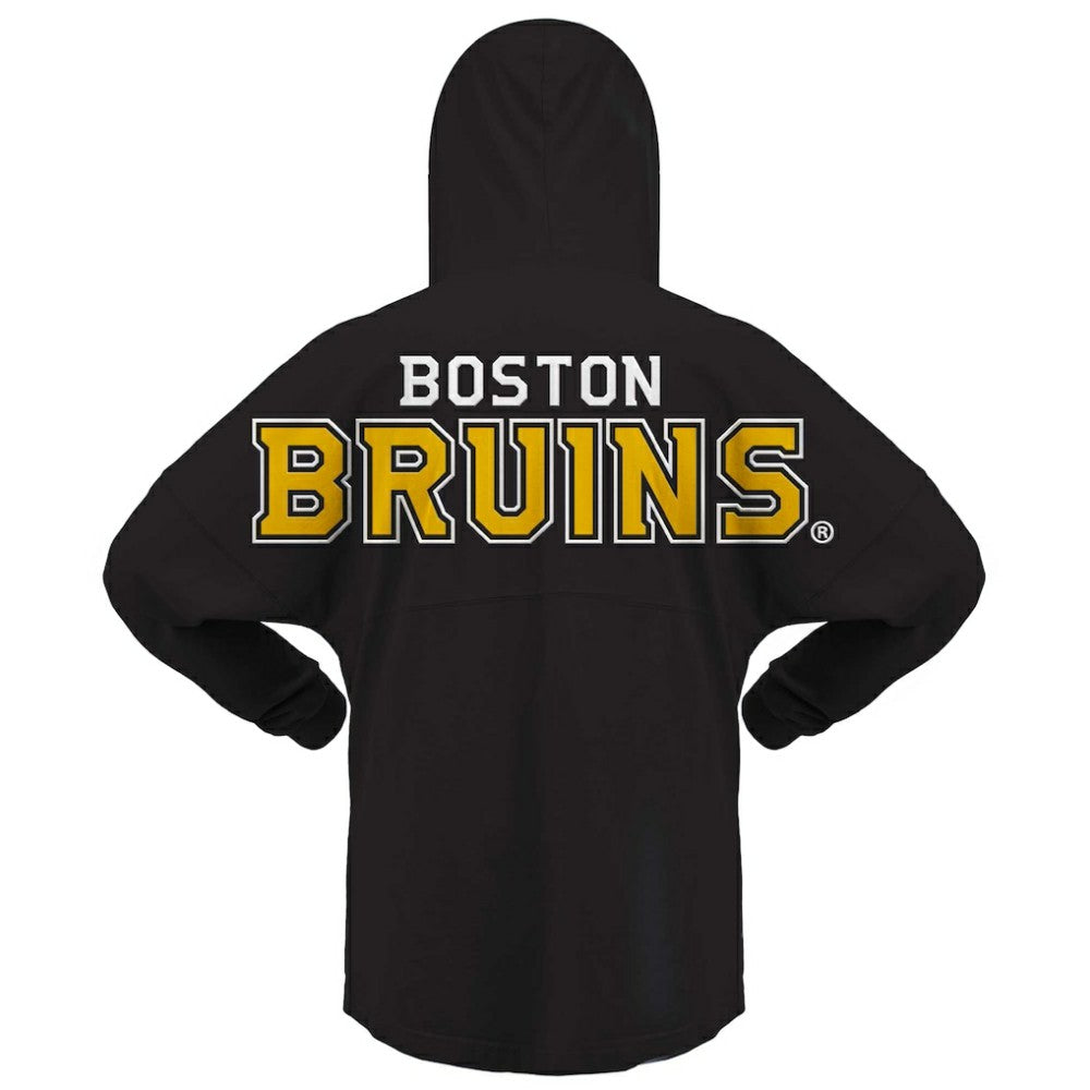 NHL Boston Bruins Fanatics Women's Jersey Lace-Up V-Neck Long Sleeve Hoodie T-Shirt