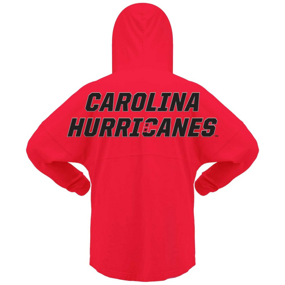 NHL Carolina Hurricanes Fanatics Women's Jersey Lace-Up V-Neck Long Sleeve Hoodie T-Shirt