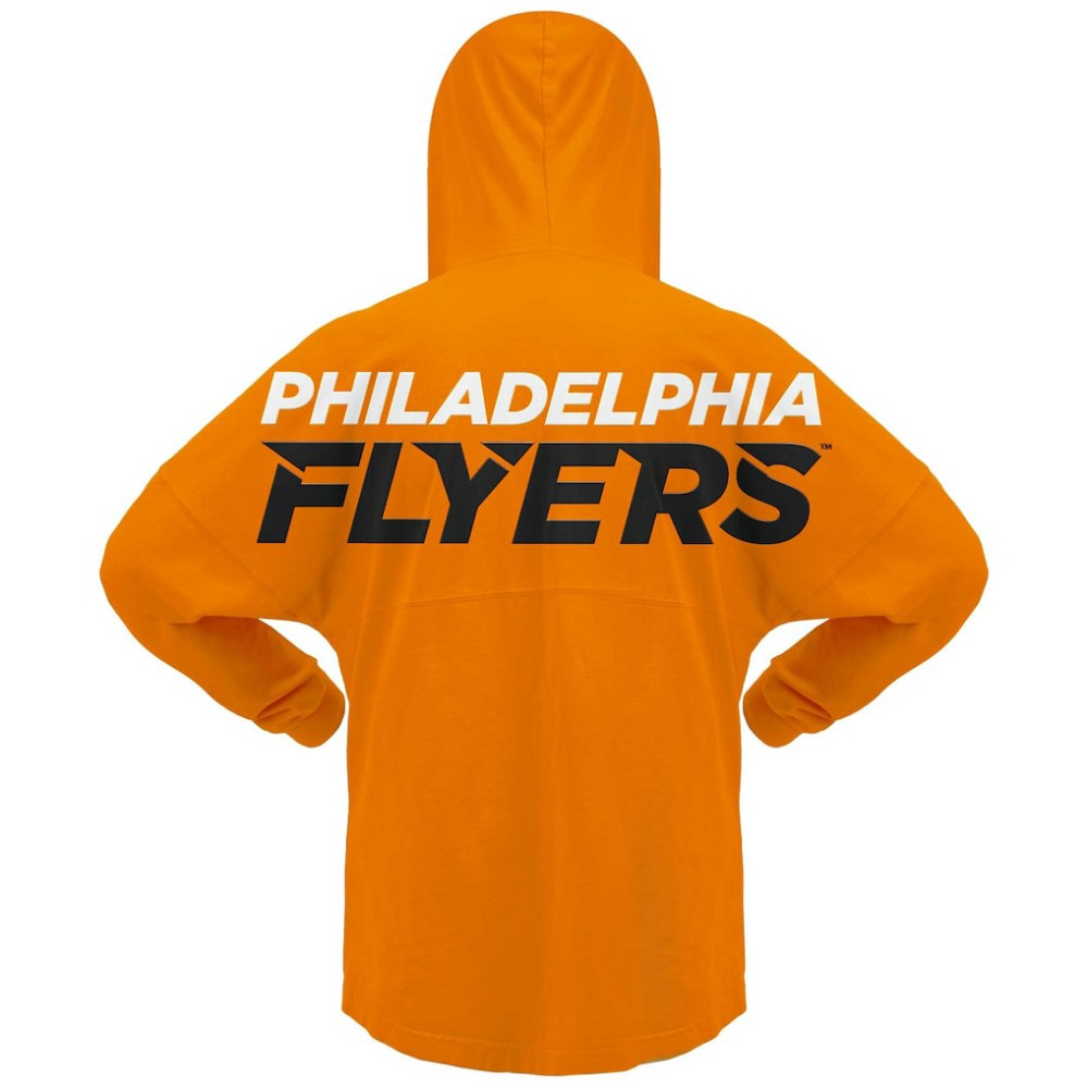 NHL Philadelphia Flyers Fanatics Women's Jersey Lace-Up V-Neck Long Sleeve Hoodie T-Shirt