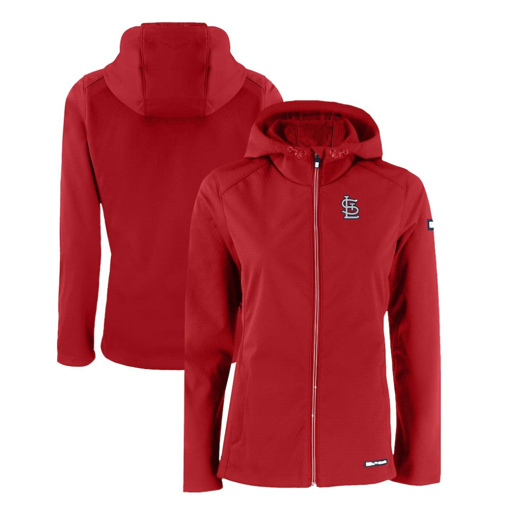 Red St. Louis Cardinals Cutter & Buck Women's Evoke Eco Softshell Recycled Full-Zip Jacket