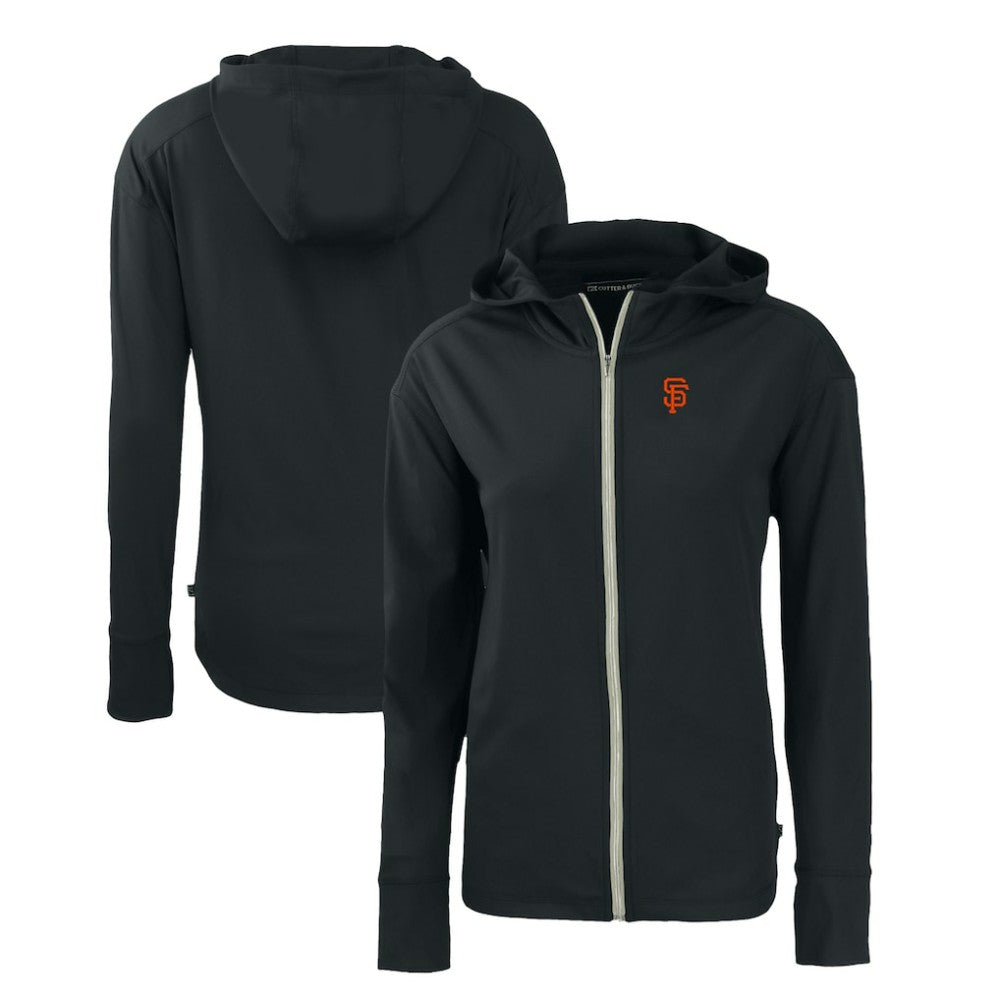 Black San Francisco Giants Cutter & Buck Women's Daybreak Eco Recycled Full-Zip Hoodie