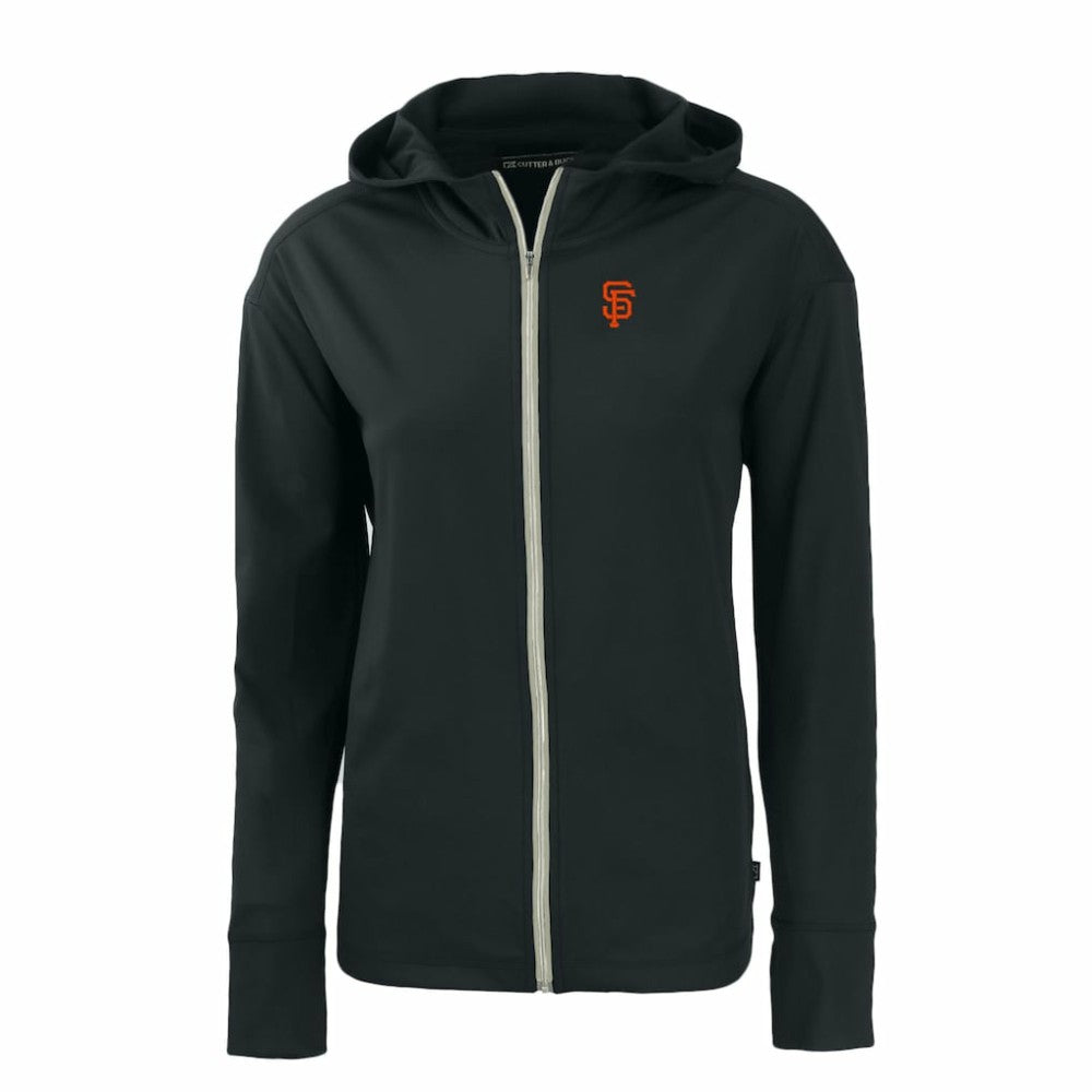 Black San Francisco Giants Cutter & Buck Women's Daybreak Eco Recycled Full-Zip Hoodie