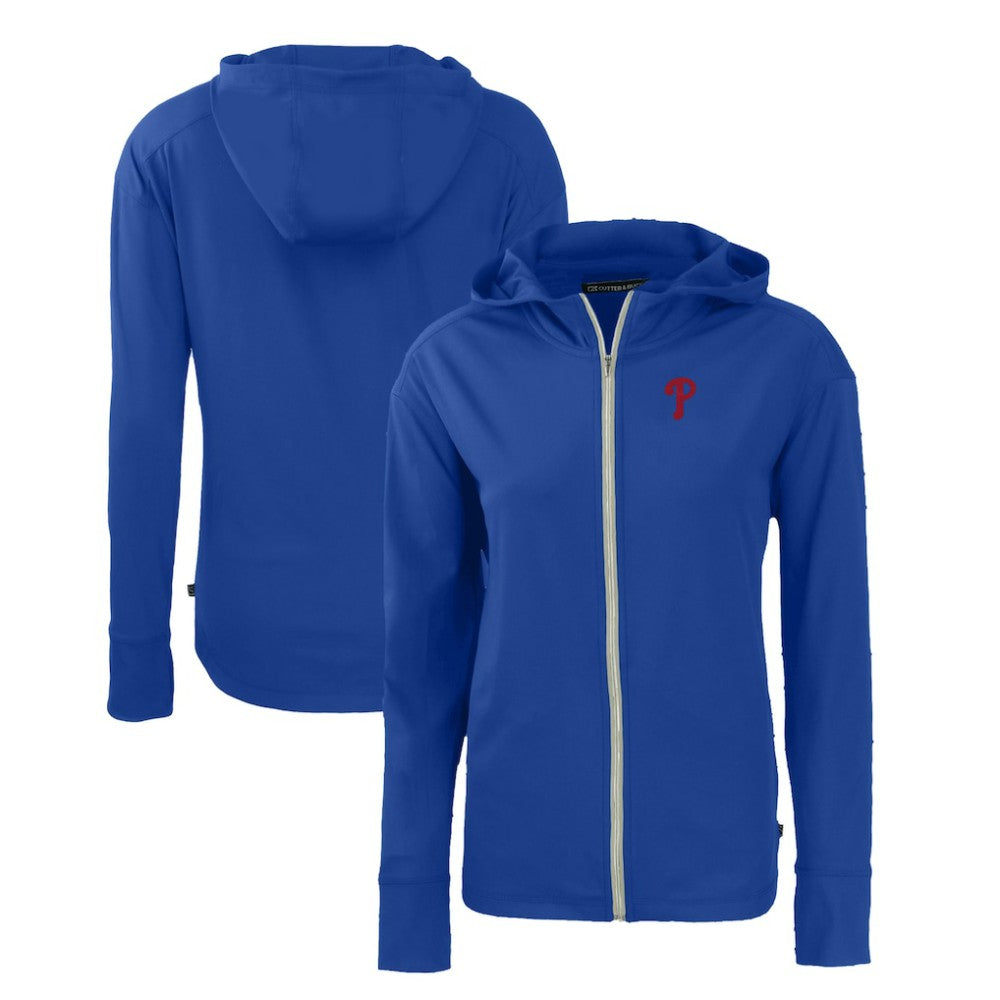 Royal Philadelphia Phillies Cutter & Buck Women's Daybreak Eco Recycled Full-Zip Hoodie