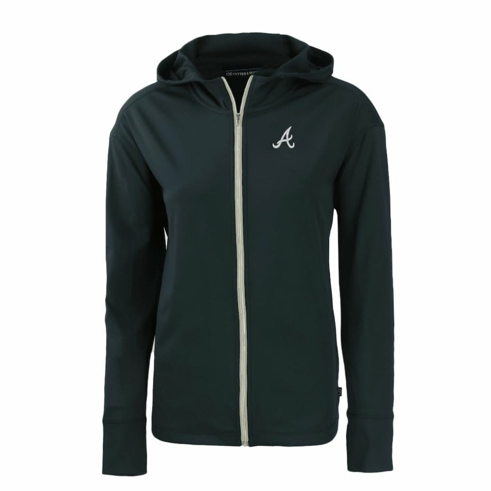 Navy Atlanta Braves Cutter & Buck Women's Daybreak Eco Recycled Full-Zip Hoodie
