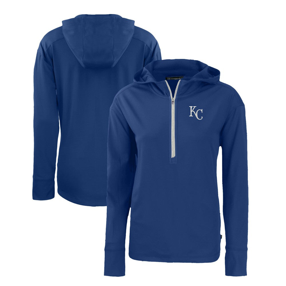 Royal Kansas City Royals Cutter & Buck Women's Daybreak Eco Recycled Half-Zip Hoodie