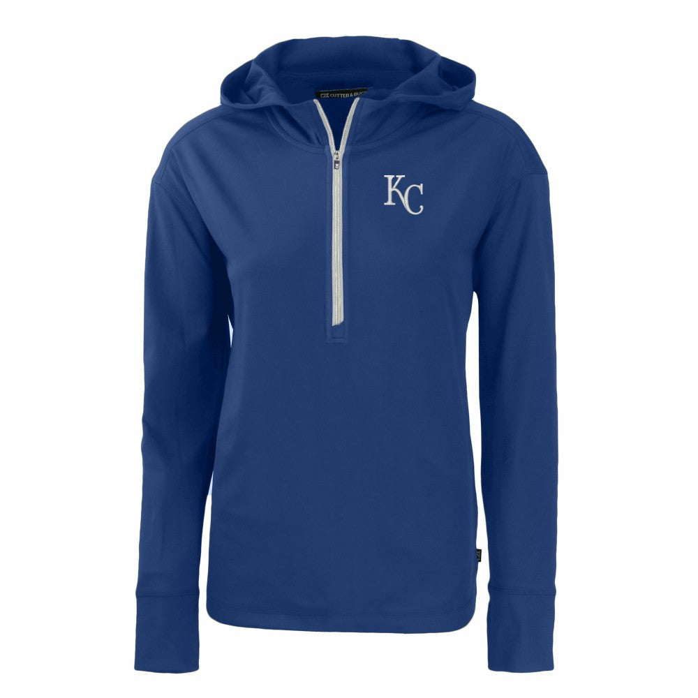 Royal Kansas City Royals Cutter & Buck Women's Daybreak Eco Recycled Half-Zip Hoodie