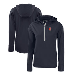 Navy Cleveland Guardians Cutter & Buck Women's Daybreak Eco Recycled Half-Zip Hoodie