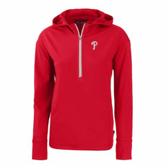 Red Philadelphia Phillies Cutter & Buck Women's Daybreak Eco Recycled Half-Zip Hoodie