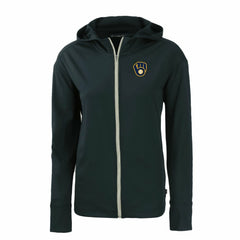 Navy Milwaukee Brewers Cutter & Buck Women's Daybreak Eco Recycled Full-Zip Hoodie