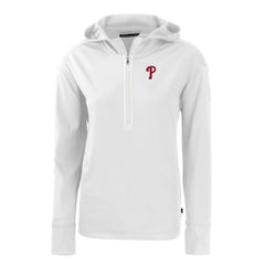 White Philadelphia Phillies Cutter & Buck Women's Daybreak Eco Recycled Half-Zip Hoodie