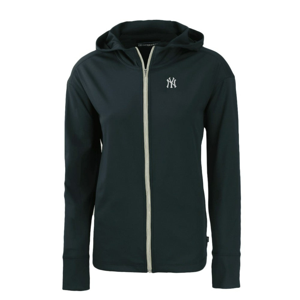 Navy New York Yankees Cutter & Buck Women's Daybreak Eco Recycled Full-Zip Hoodie