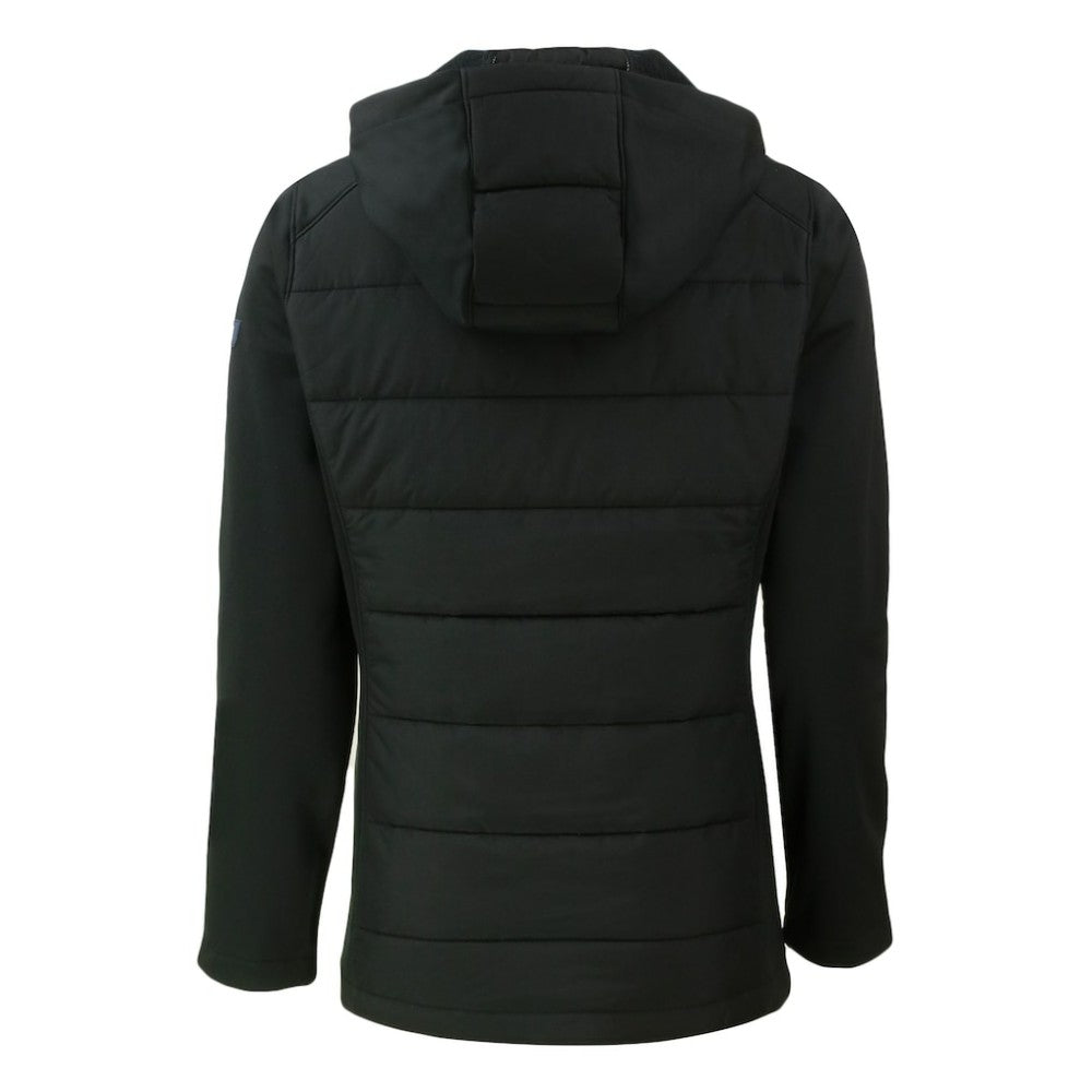 Black Colorado Rockies Cutter & Buck Women's Evoke Hybrid Eco Softshell Recycled Full-Zip Hoodie Jacket