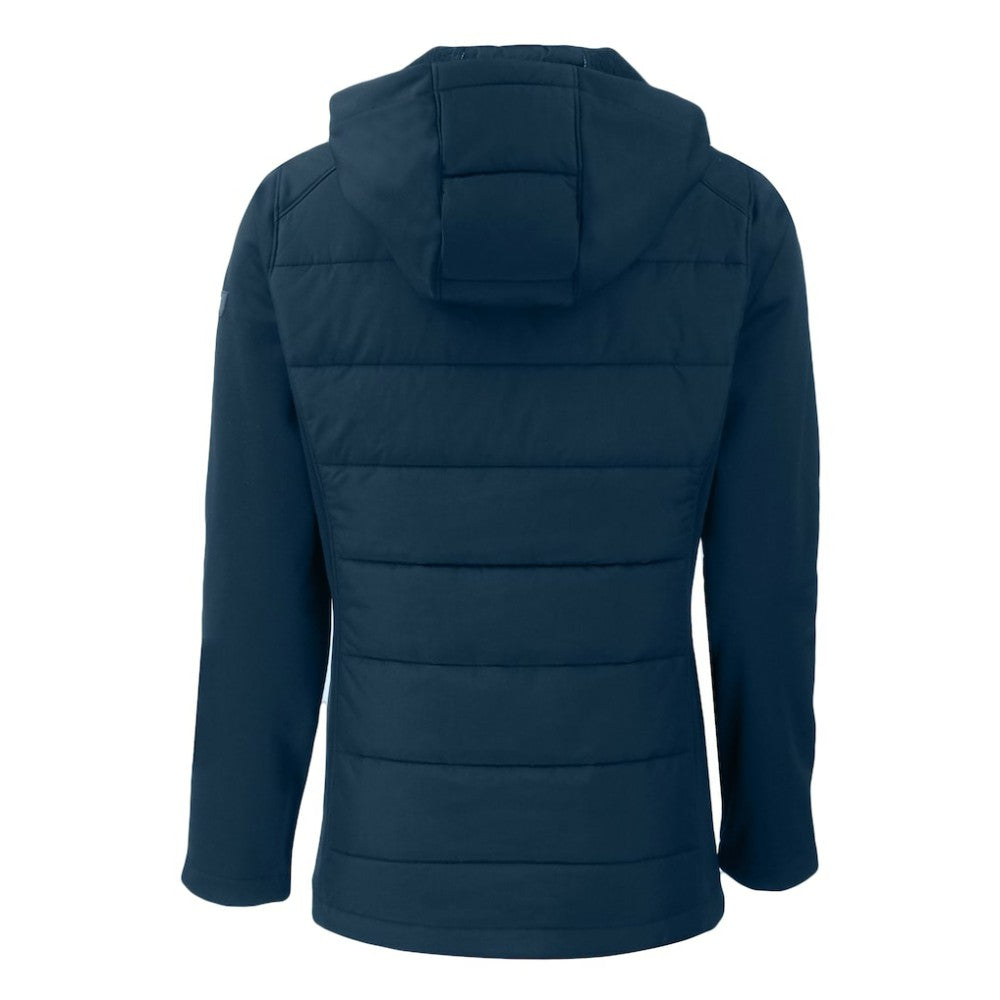 Navy Philadelphia Phillies Cutter & Buck Women's Evoke Hybrid Eco Softshell Recycled Full-Zip Hoodie Jacket