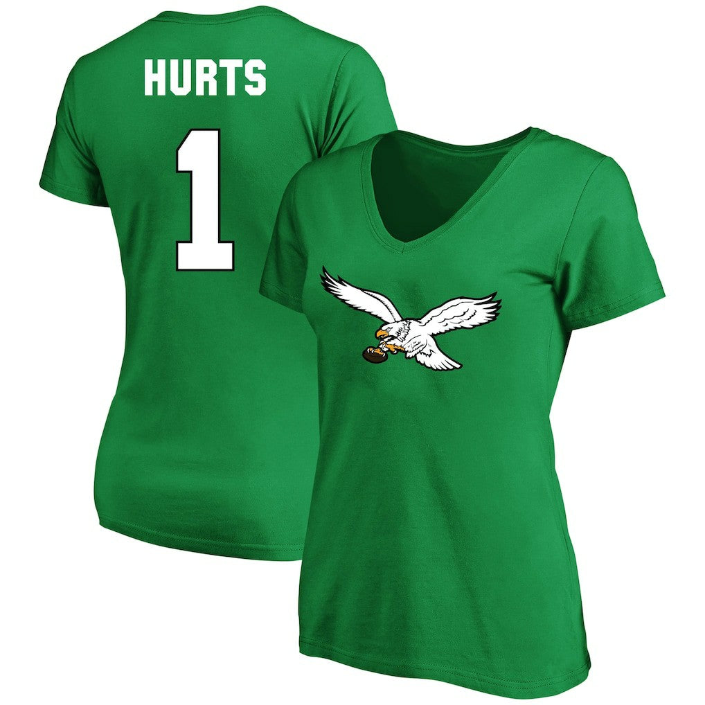 Jalen Hurts  Women's Plus Size Fair Catch Name & Number Scoop Neck T-Shirt - Philadelphia Eagles T-shirts