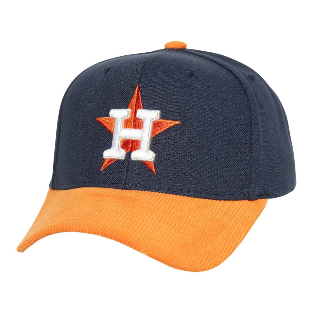 Navy/Orange Houston Astros Mitchell & Ness Corduroy Pro Snapback Hat