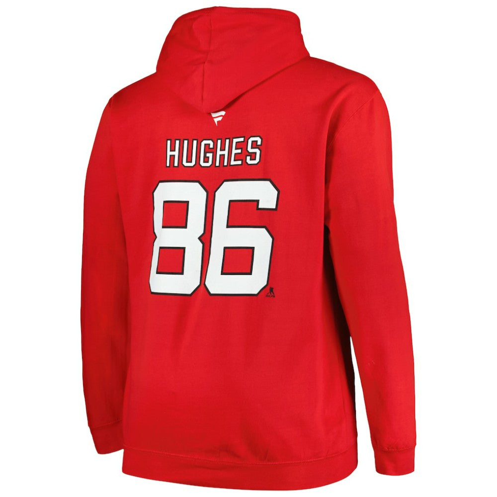 NHL Jack Hughes New Jersey Devils Profile Big & Tall Name & Number Pullover Hoodie