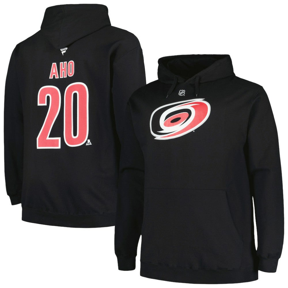 NHL Sebastian Aho Carolina Hurricanes Profile Big & Tall Name & Number Pullover Hoodie