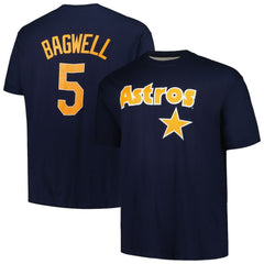 Navy Jeff Bagwell Houston Astros Profile Big & Tall Cooperstown Collection Player Name & Number T-Shirt