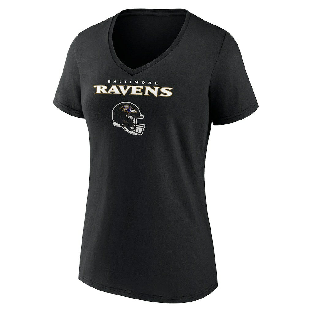 Lamar Jackson  Women's Team Wordmark Name & Number V-Neck T-Shirt - Baltimore Ravens T-shirts