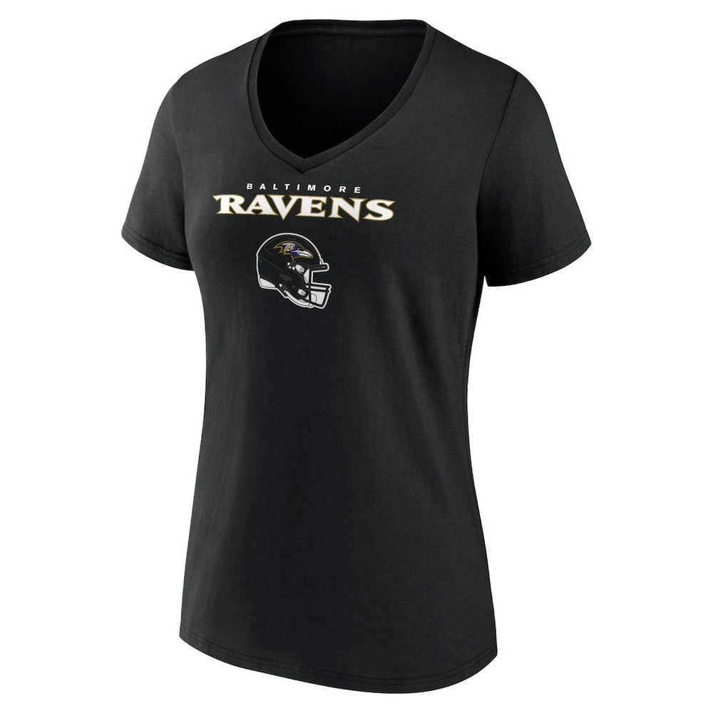 Lamar Jackson  Women's Team Wordmark Name & Number V-Neck T-Shirt - Baltimore Ravens T-shirts