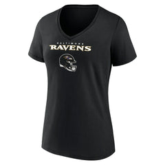Lamar Jackson  Women's Team Wordmark Name & Number V-Neck T-Shirt - Baltimore Ravens T-shirts