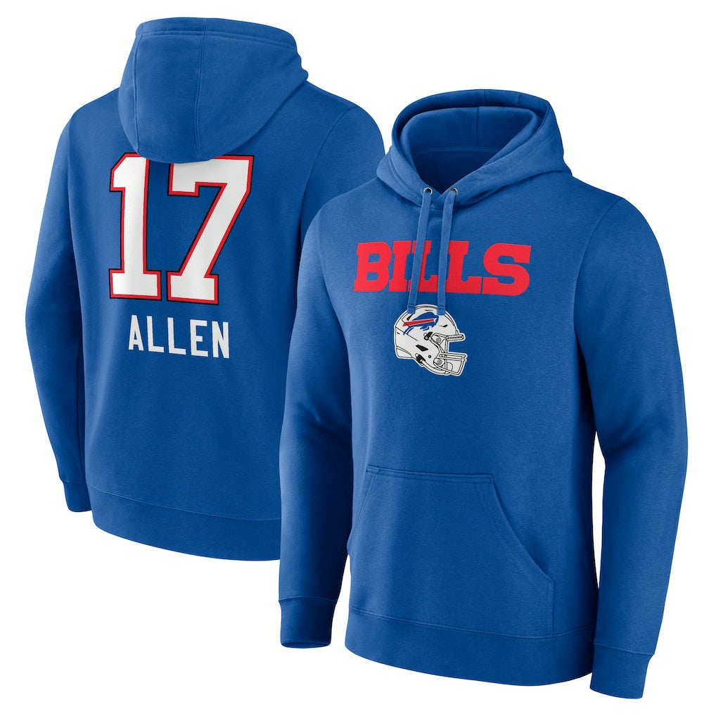 Josh Allen  Team Wordmark Pullover Hoodie - Buffalo Bills Hoodies