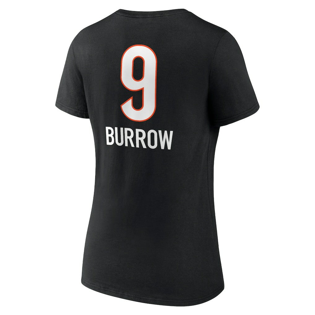Joe Burrow  Women's Team Wordmark Name & Number V-Neck T-Shirt - Cincinnati Bengals T-shirts
